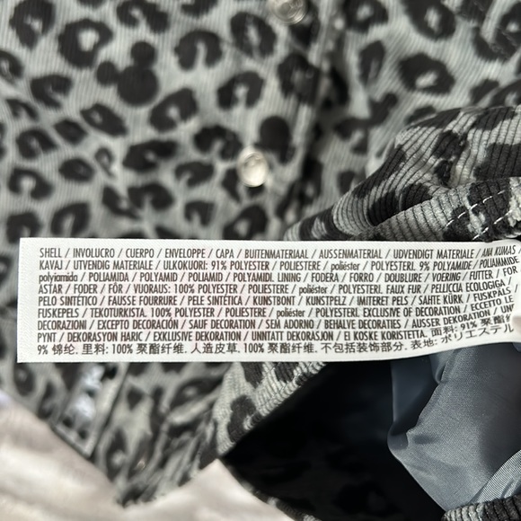 NWT Disney Mickey Mouse gray corduroy cheetah
print Sherpa trim jacket 2XL - Picture 7 of 14